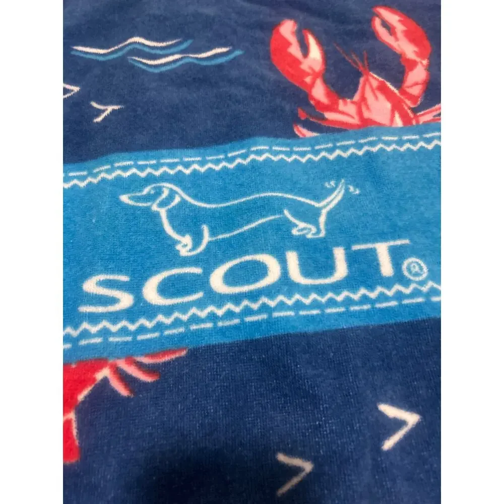 Scout Blue Red 100% Cotton Extra Large 60 x 35in Beach Pool Lobster Towel NWOT